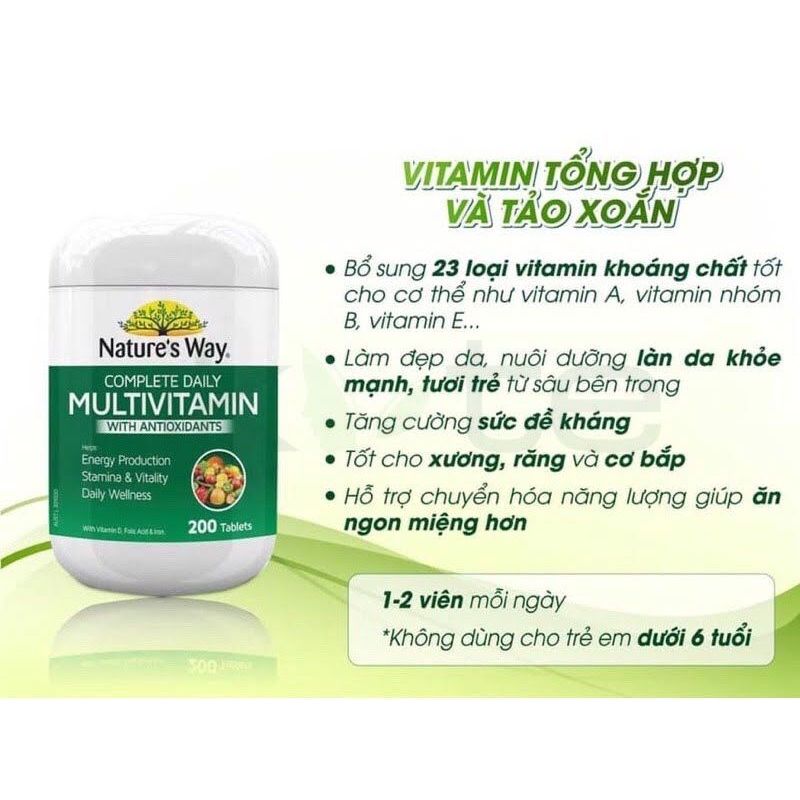[SALE] Viên uống Nature's Way Complete Daily Multivitamin 200v