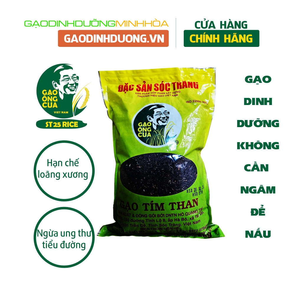 Gạo Tím Than Gạo Ông Cua Đặc Sản Sóc Trăng 2kg