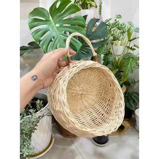 giỏ mây đựng hành tỏi ,treo tường,hoặc trồng cây treo tường trang trí nhà cửa