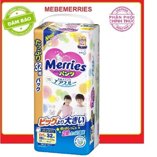(JUMBO)Chính Hãng Cty Bỉm Merries dán/quần NB90/S82/M64/M58/L54/L44/XL44