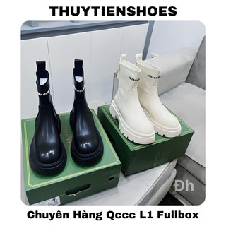 Boots cổ thấp ,bốt cổ chân da lì trơn gót 5p hộp xanh qccc loại 1 . TT-Shoes