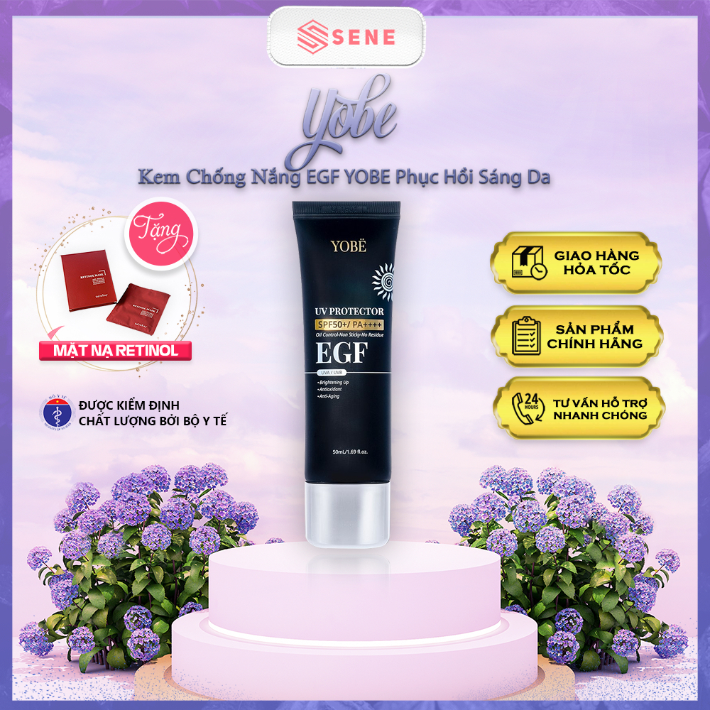 Kem Chống Nắng EGF Phục Hồi Căng Sáng Da YOBE 50mL - Yobe 365 - Sene Cosmetics