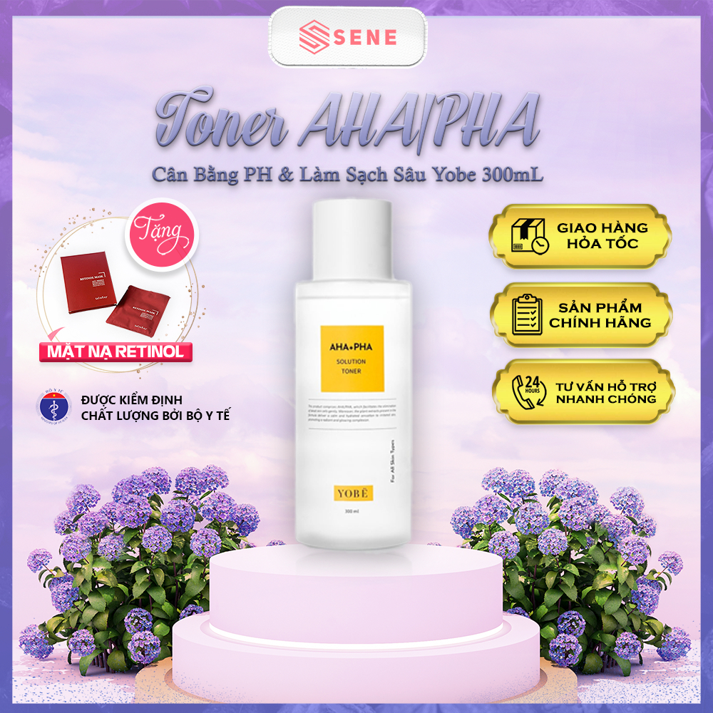 Toner AHA/PHA Yobe Se Khít Lỗ Chân Lông, Làm Sáng Da, Cấp Ẩm - 300ml [ Chính Hãng ]