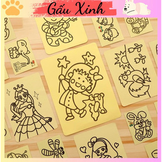 ( GIÁ SỈ) Tranh cát, tranh cào mao thuật nhiều hình dễ thương - Gấu Xinh Shop