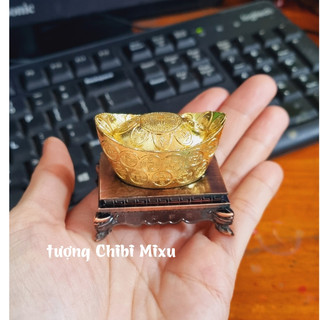 Thỏi vàng kim loại 4.5cm có kèm chân đế