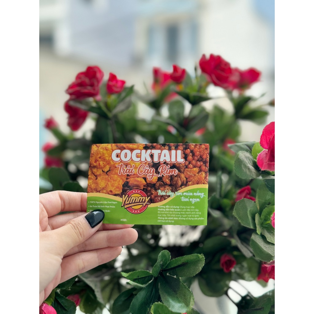50 Tem Dán “Cocktail trái cây Rim” 9x6 cm - Cán Bóng, Dày, Đẹp