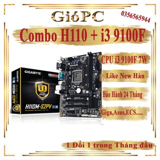 Combo cpu i3 9100f 7w + main h110 đã flash bios để chạy 9100f + ram 8gb dr4 bảo hành 24 tháng, 12 tháng