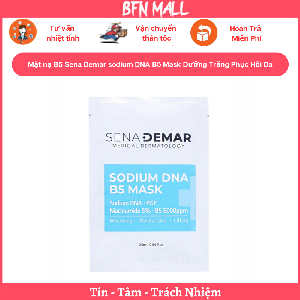 Mặt nạ B5 Sena Demar sodium DNA B5 Mask Dưỡng Trắng Phục Hồi Da