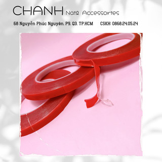 Băng dính đỏ 2 mặt tạo fan mi chanh nail