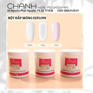 Bột Đắp Móng , Nối Móng  - NẶn Hoa Ezflow 120 gram Đủ Màu  Clear - Trong, Hồng, Trắng