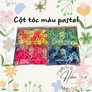 Cột tóc màu pastel
