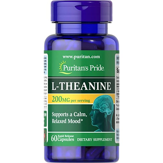 Puritan's Pride L-Theanine 200mg - Viên uống giảm căng thẳng, giảm stress, tăng tập trung 60 viên