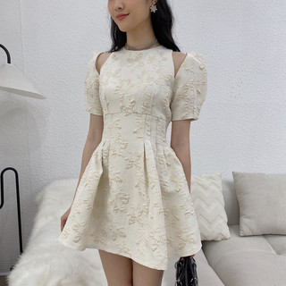 Váy gấm khoét vai 635