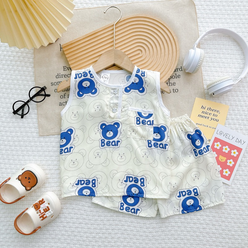 Bộ tole/lanh bé trai sát nách quần đùi - KN Kids