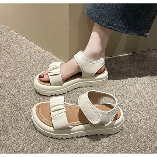 Sandal quai hậu nữ đế bệt chất da nhún mềm êm chân quai dán cao cấp - dép quai hậu SD007