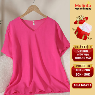 Áo ngắn tay mặc nhà vải Cotton lụa thoáng mát mềm mại, áo ngủ nữ mã VAA0439