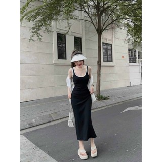 Đầm body 2 dây maxi họa tiết viền trắng nổi bật tôn dáng dễ phối đồ cho các nàng xinh yêu năng động gợi cảm