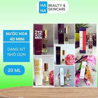 Nước hoa nhiều mùi nam nữ mini chiết pháp 4d dạng xịt nhỏ gọn 20ml lưu hương lâu -hana