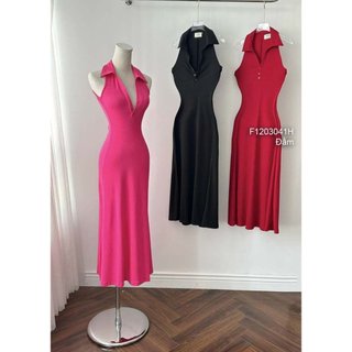 Đầm maxi dáng dài ôm cổ bẻ sát nách cực xinh