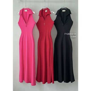 Đầm maxi dáng dài ôm cổ bẻ sát nách cực xinh