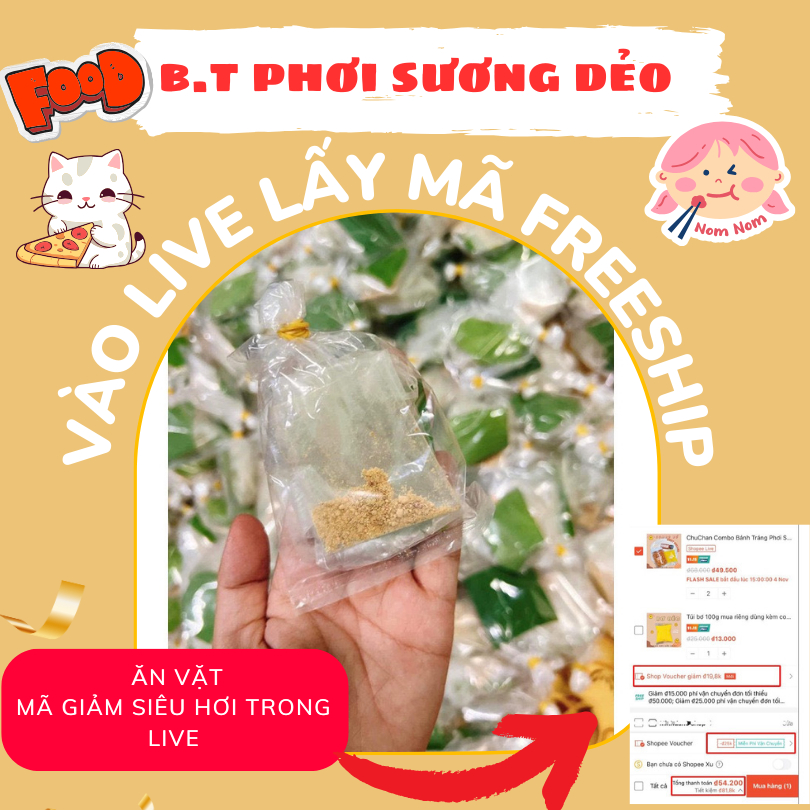 Bánh Tráng Phơi Sương Dẻo Muối Nhuyễn Giá 1k ❤️ Live freeship ❤️ Shop Bách Hoá chú tư