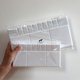 Khay pha màu nhựa dạng gập đôi, gấp gọn, palette nắp gập TTH - nhỏ/ lớn