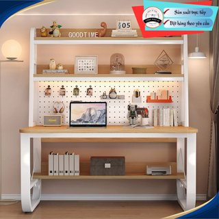 Bàn làm việc văn phòng có kệ sách,bàn học , để máy vi tính , bàn kệ sách BKT120 - TỔNG KHO SỈ NỘI THẤT
