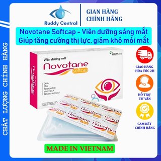 Viên dưỡng sáng mắt Novotane Softcap - Bổ sung dưỡng chất cho mắt - Tăng cường thị lực, giảm khô mỏi mắt - Buddy Central