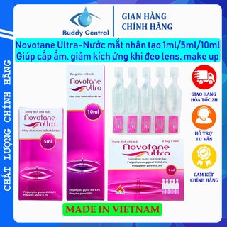 Nước nhỏ mắt lens, makeup Novotane Ultra dưỡng ẩm, giảm khô mỏi mắt, kháng khuẩn - Buddy Central