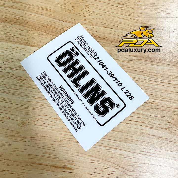 Tem Đơn Phuộc Ohlins Bình Dầu Dưới PDA