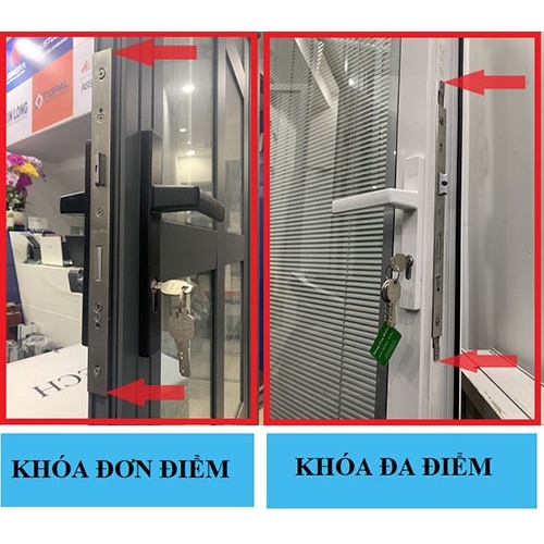 Khoá tay gạt đơn điểm KINLONG - Khoá tay gạt cửa nhôm XingFa hệ 55