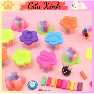 Đất nặn an toàn không dính tay, màu sắc tươi sáng - Hộp đất nặn mini cánh hoa 12 Màu 2.8*4.5Cm -