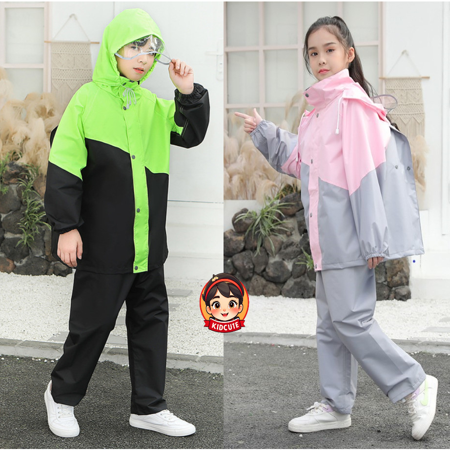 BỘ QUẦN ÁO đi mưa CAO CẤP cho bé từ 5 -15 tuổi - HÀNG LOẠI TỐT, SIÊU BỀN và chống thấm nước tốt.