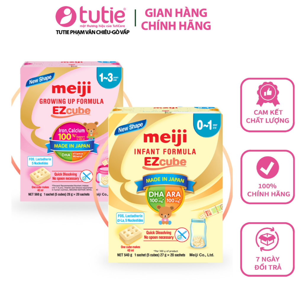 [Mẫu mới] Meiji - Sữa thanh Meiji số 0-1 và 1-3 nhập khẩu cho bé từ 0 đến 3 tuổi giúp bé phát triển 