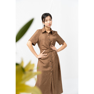 NINE 2 FINE - Váy sơ mi suông buộc eo waist shirt dress