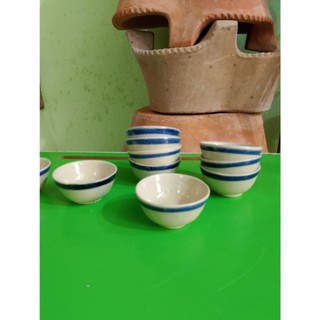 Combo 30 chén bánh bò chỉ xanh ( loại thường )