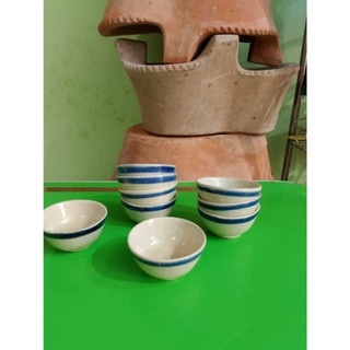 Combo 30 chén bánh bò chỉ xanh ( loại thường )