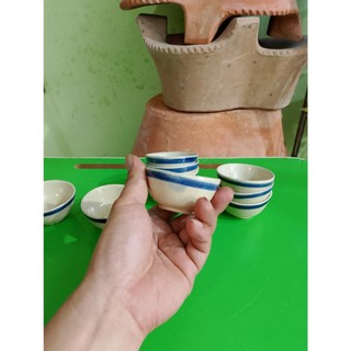 Combo 10 chén bánh bò chỉ xanh