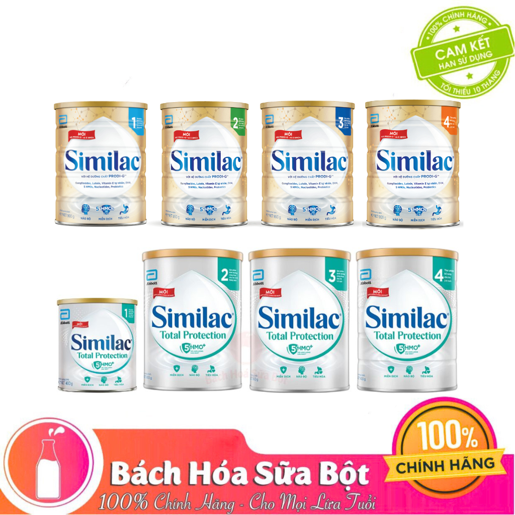 Sữa bột Similac IQ HMOs/ Similac Total Protection số 1/2/3/4 (lon 400g/900g)
