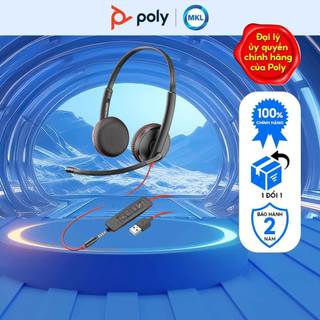 Tai nghe chụp tai có dây poly blackwire 3225 usb-a chính hãng