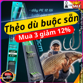  Thẻo dù PE buộc sẵn lưỡi titan siêu cường Quán quân ,Lưỡi buộc dây dù Pe cao cấp  ĐỒ CÂU NGUYỄN  