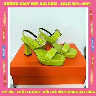dép sandal cao gót nữ,gót ly cao 10cm,chất liệu da bóng siêu hót