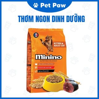 Hạt cho mèo Minino chính hãng chất lượng dạng túi 1.3kg, Thức ăn cho mèo dinh dưỡng cao Pet Paw