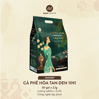  Combo 5/10 Túi Cà Phê HANCOFFEE Hòa Tan Đen Sấy Phun 50 Gói 2.1g - cà phê hỗ trợ giảm cân