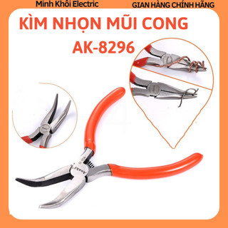 Kìm nhọn Asaki 5 inch AK-8296,kìm nhọn mũi cong mini 5 inch,kìm nhọn mỏ cong,kềm nhọn mỏ cong,kìm cắt chân linh kiện,kìm