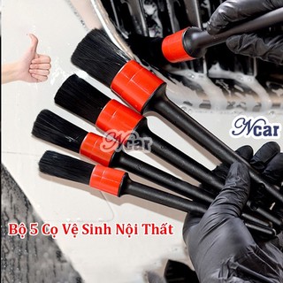Chổi rửa xe ô tô, vệ sinh nội thất xe ô tô - bộ 5 chổi vệ sinh đa năng quét bụi ô tô tiện lợi cọ rửa vệ sinh khoang máy