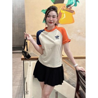 Áo thun nữ tay ngắn cổ tròn pha màu in hình logo das hàng Quảng Châu, áo phông mùa hè form vừa chất cotton mát 239628