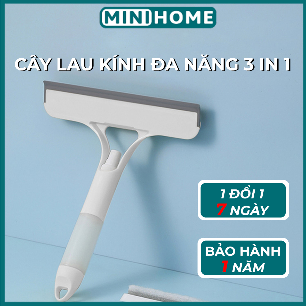 Cây lau kính đa năng cây gạt nước chổi lau kính thông minh chứa nước lau kính tiện lợi thay thế khăn lau kính