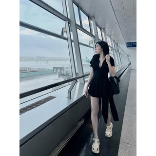 ĐẦM SƠ MI TÀ BẮT CHÉO [hình chụp thật - SHIP HOẢ TỐC]