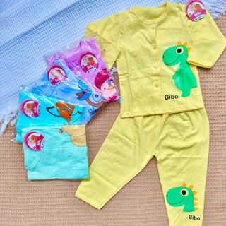 (4-10kg) BỘ QUẦN ÁO COTTON DÀI TAY MÀU CHO BÉ - BIBO KIM THU (katydang)